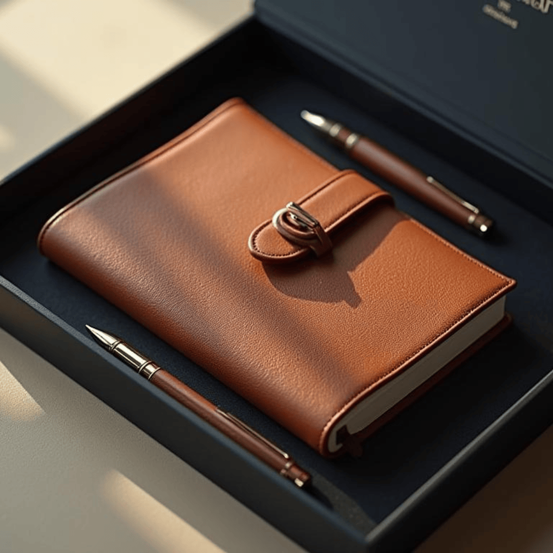 Memat Customizable Diary & Pen Set with Logo in Elegant Gift Box - Pre ...