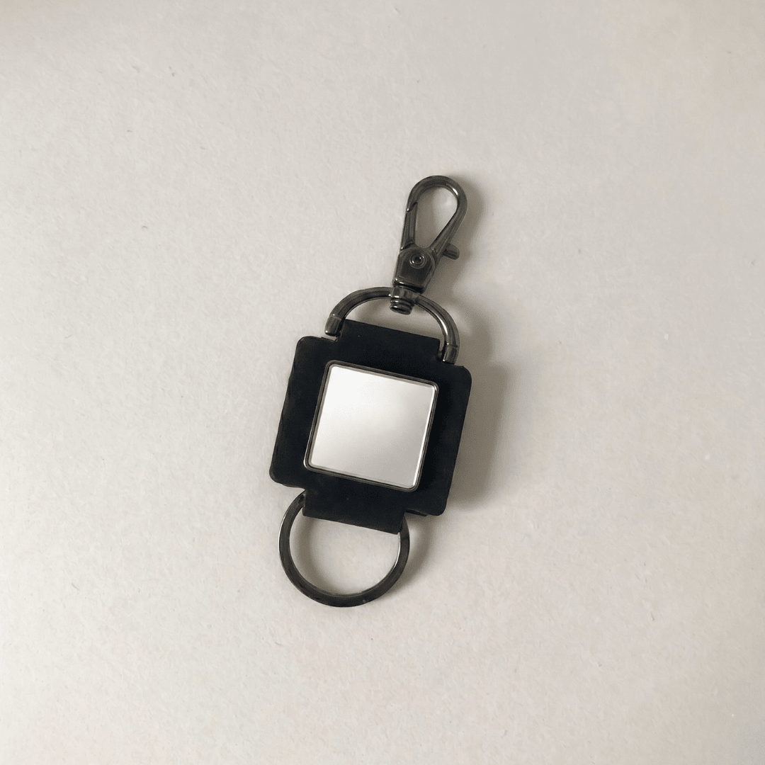 Personalized Square Metal Keychain with Engraving Plate & hook– Customfy